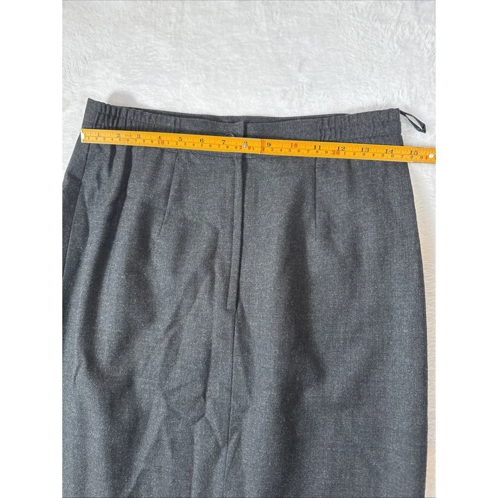 100% Pure‎ Wool Dark Grey Petite Size 6 Casual Corner Pencil Skirt Knee Length
